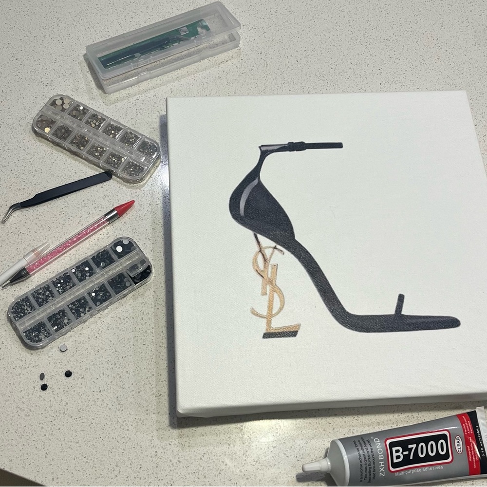 YSL Rhinestone Canvas Art - Picture 3 of 3